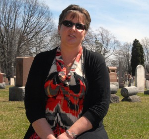 Lesley Buchanan at West Ave. Cemetery.